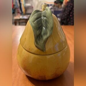 CERTIFIED INTERNATIONAL RAYMOND WAITES CORNUCOPIA Pear Canister Lidded Jar 7"H